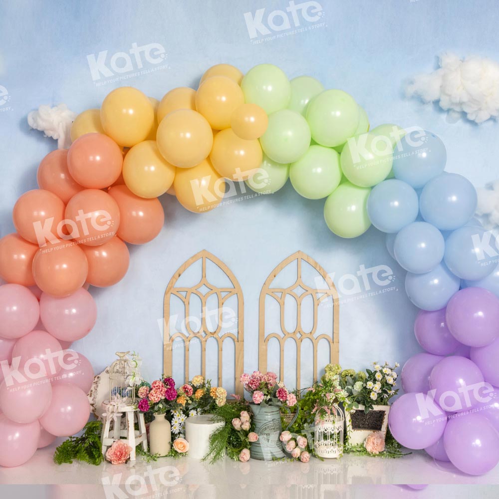 Kate 誕生日バルーン スカイ ガーデン背景デザイン Emetselch