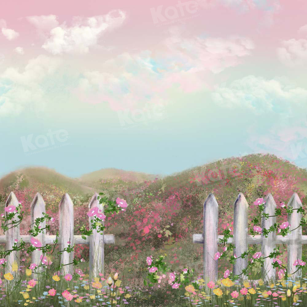 Kate 春の絵画ファンタジー ガーデン ヒルの背景