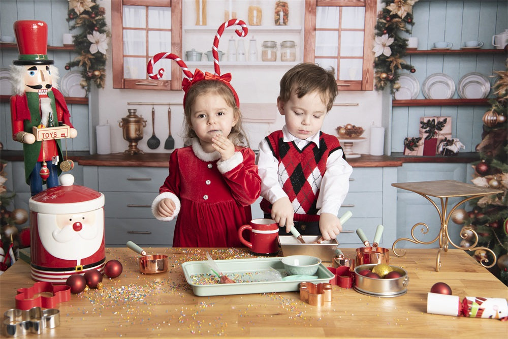 写真撮影のためのkateクリスマスクローゼットの背景青