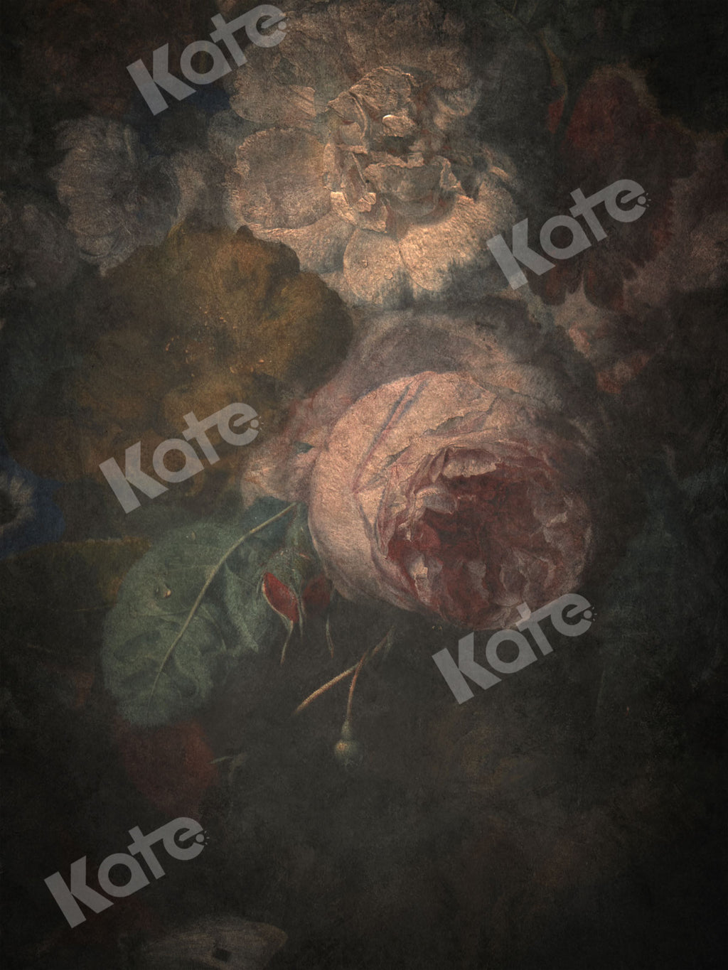 Kate レトロな花の暗い写真の背景