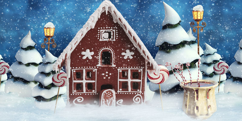 Kate クリスマスキャンディスノーキャビンの背景