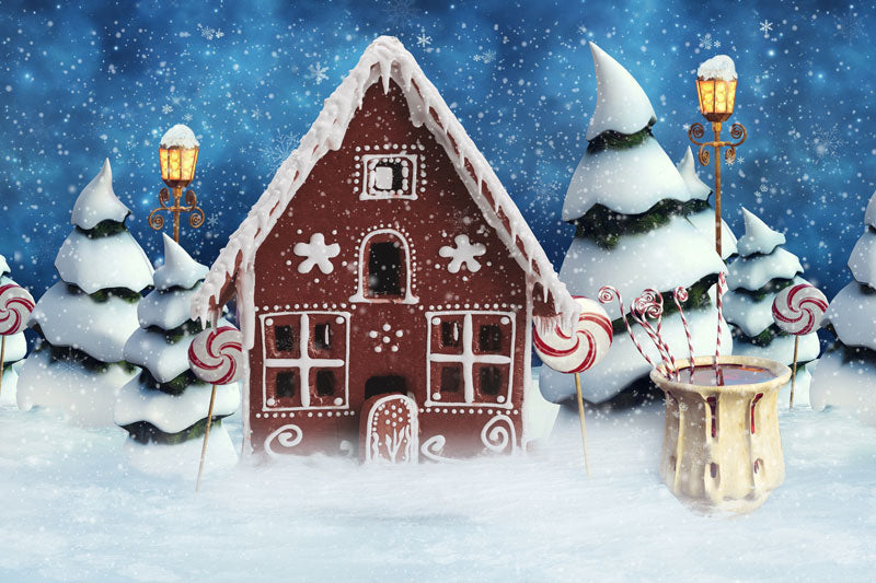 Kate クリスマスキャンディスノーキャビンの背景