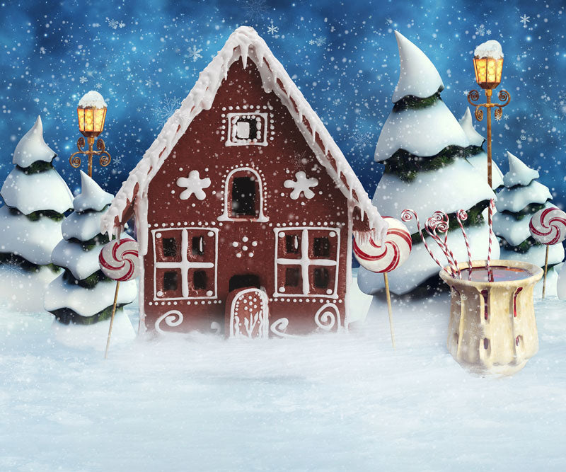 Kate クリスマスキャンディスノーキャビンの背景