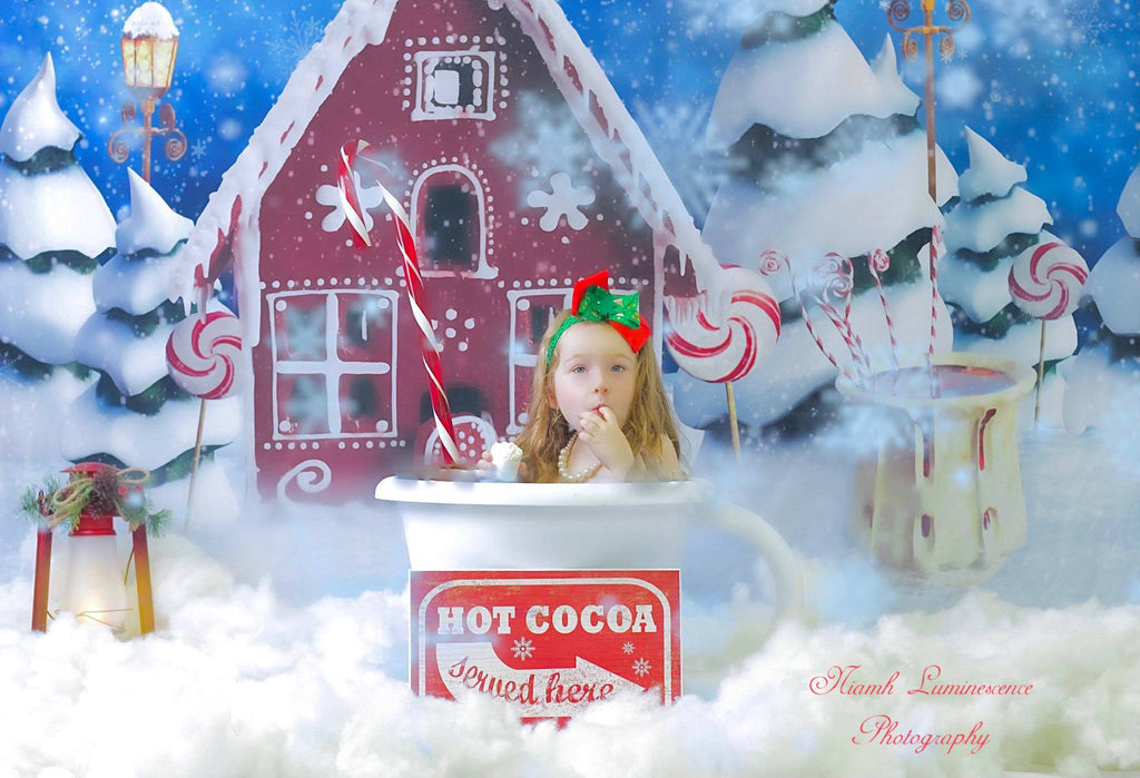 Kate クリスマスキャンディスノーキャビンの背景