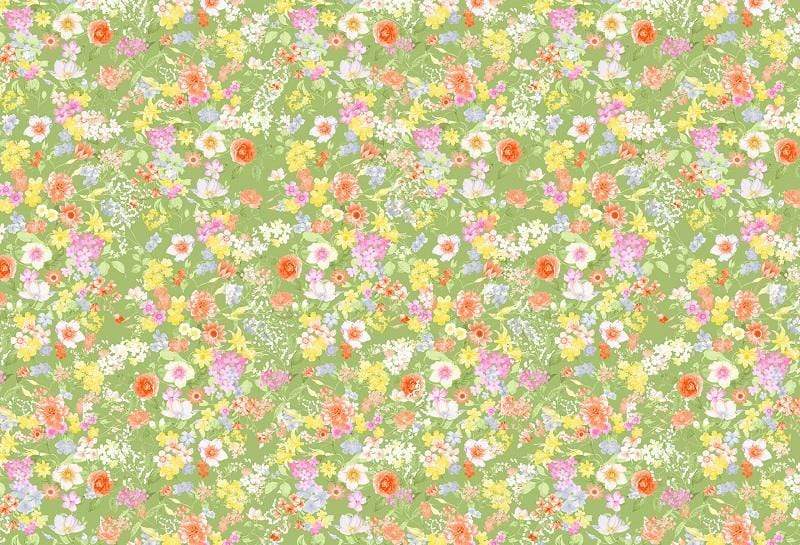 Kate写真撮影のためのレトロな花のベビーシャワーの背景JS Photography