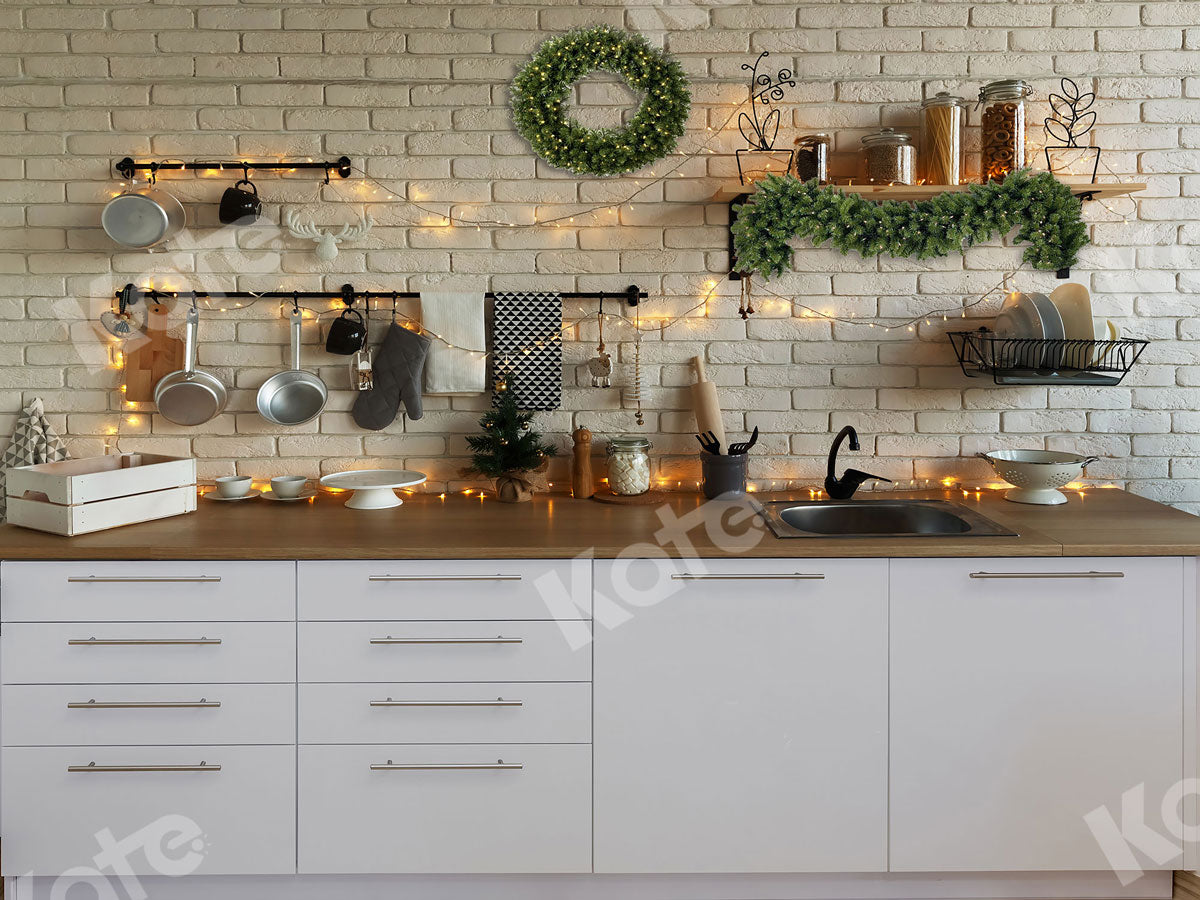Kate 現代のクリスマスキッチンの写真の背景