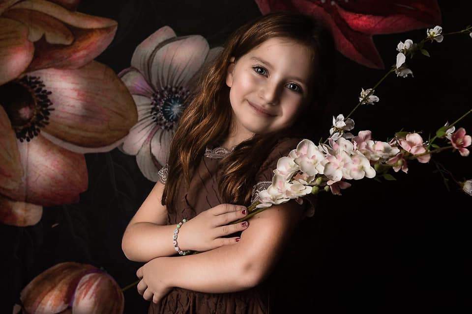 Kate写真撮影のための母の日フローラルヴィンテージフローラルブラックの背景JS Photography