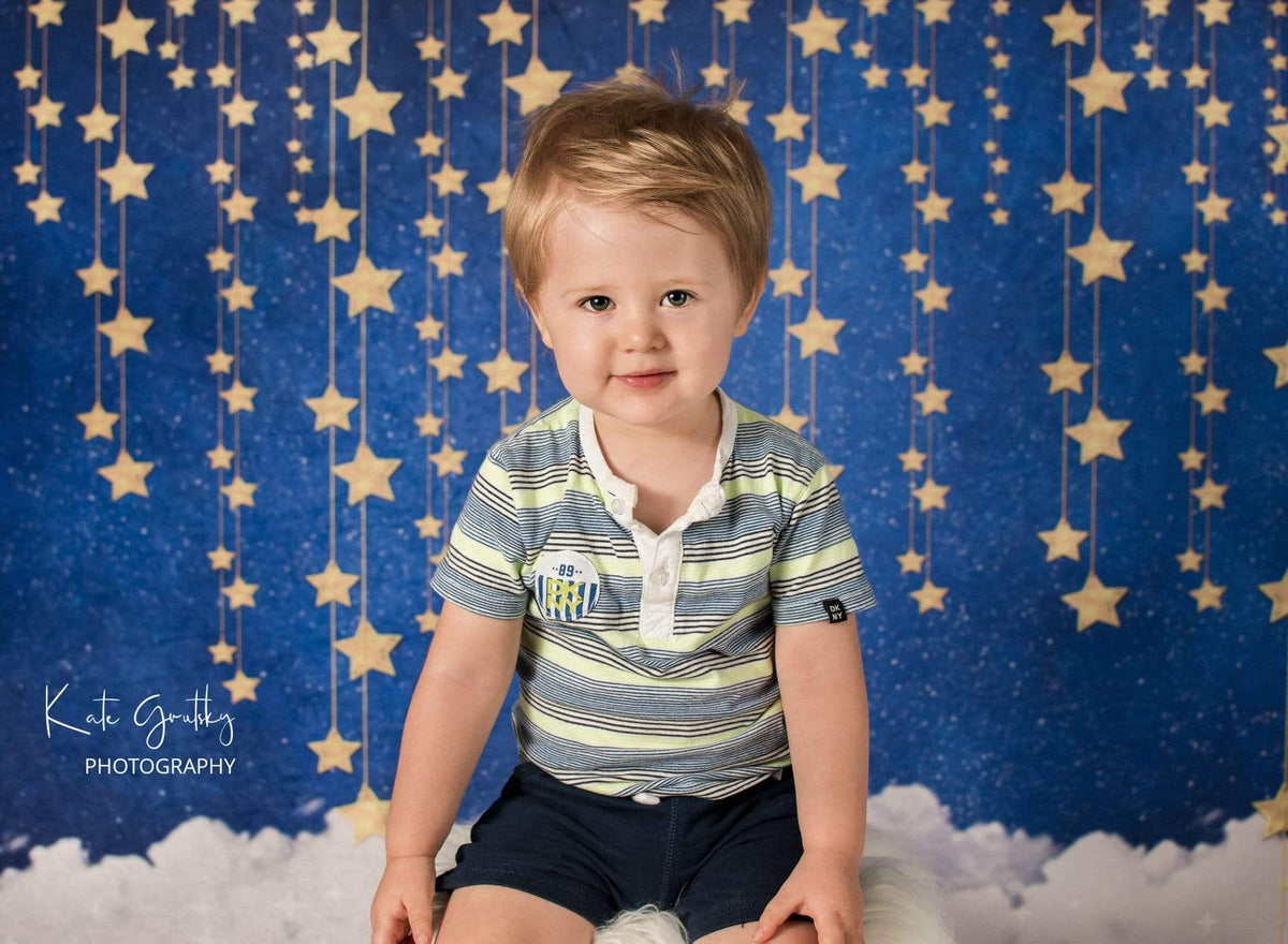 Kate輝く星と雲と夜空写真撮影のための子供の背景JFCCデザイン