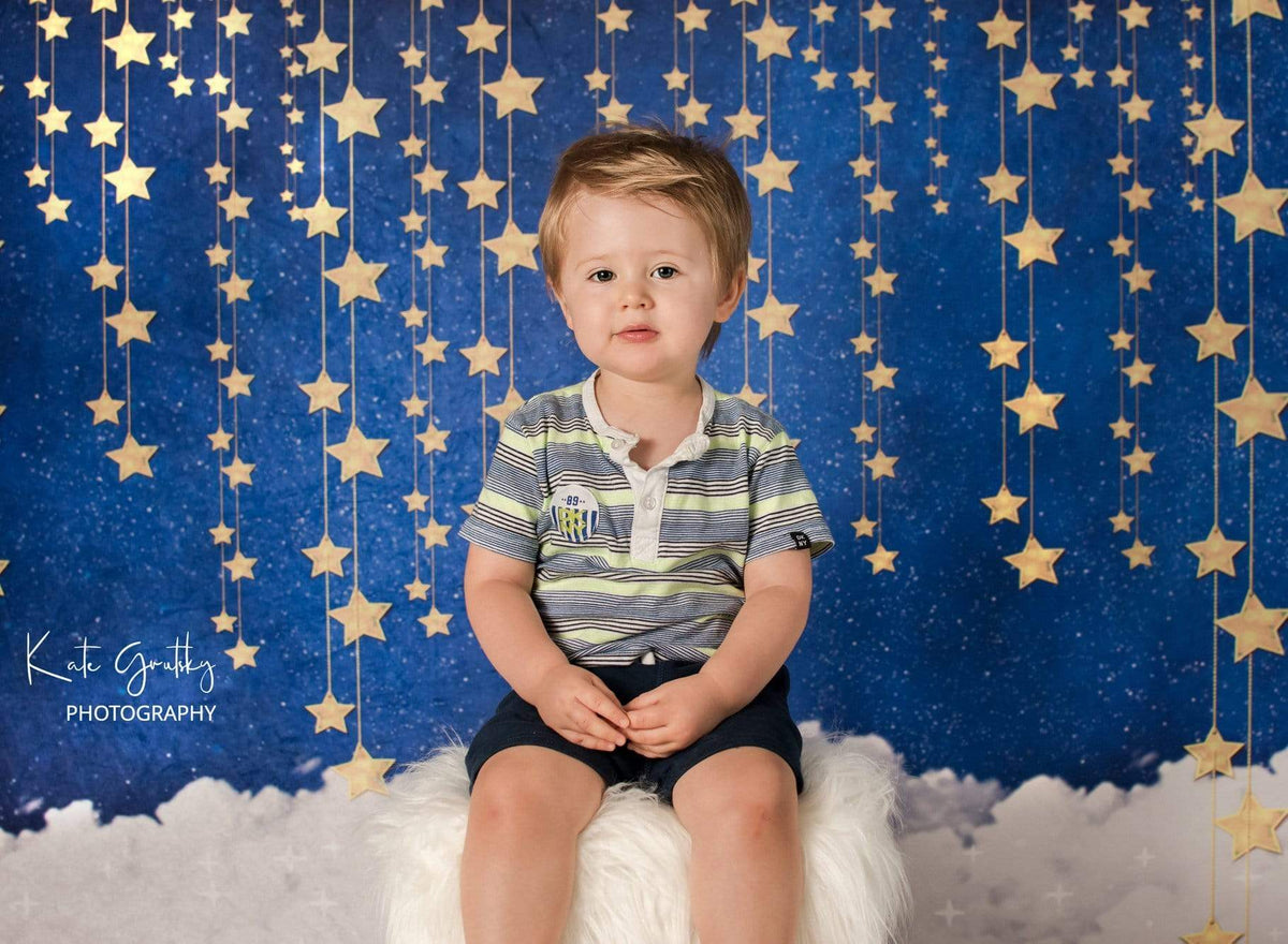 Kate輝く星と雲と夜空写真撮影のための子供の背景JFCCデザイン