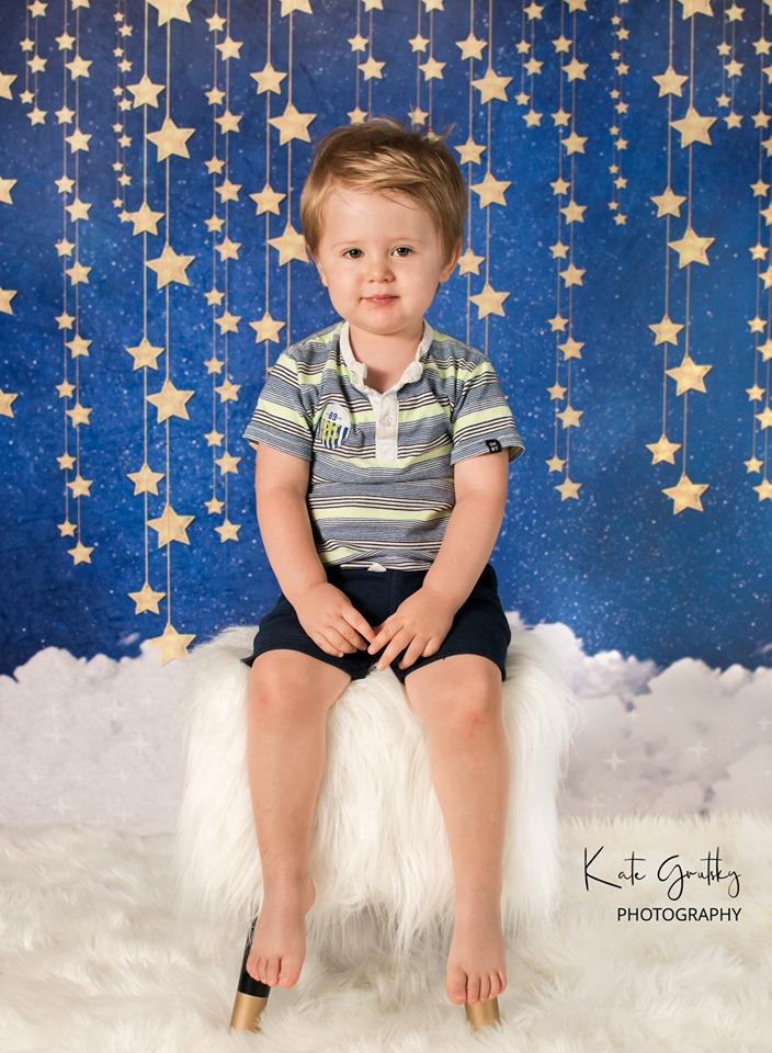 Kate輝く星と雲と夜空写真撮影のための子供の背景JFCCデザイン