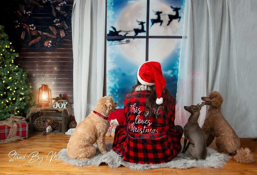 Kate 写真撮影のための木々を背景にクリスマス冬のワンダーランド