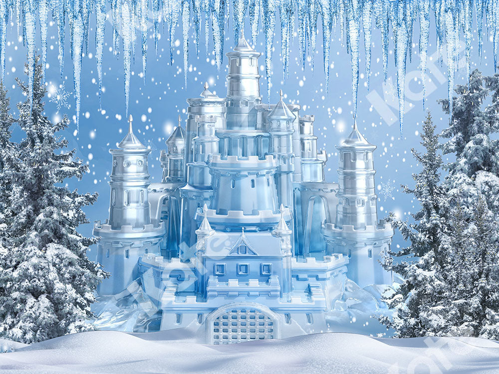Kate 雪の冬の城の子供たちの背景設計された Chain