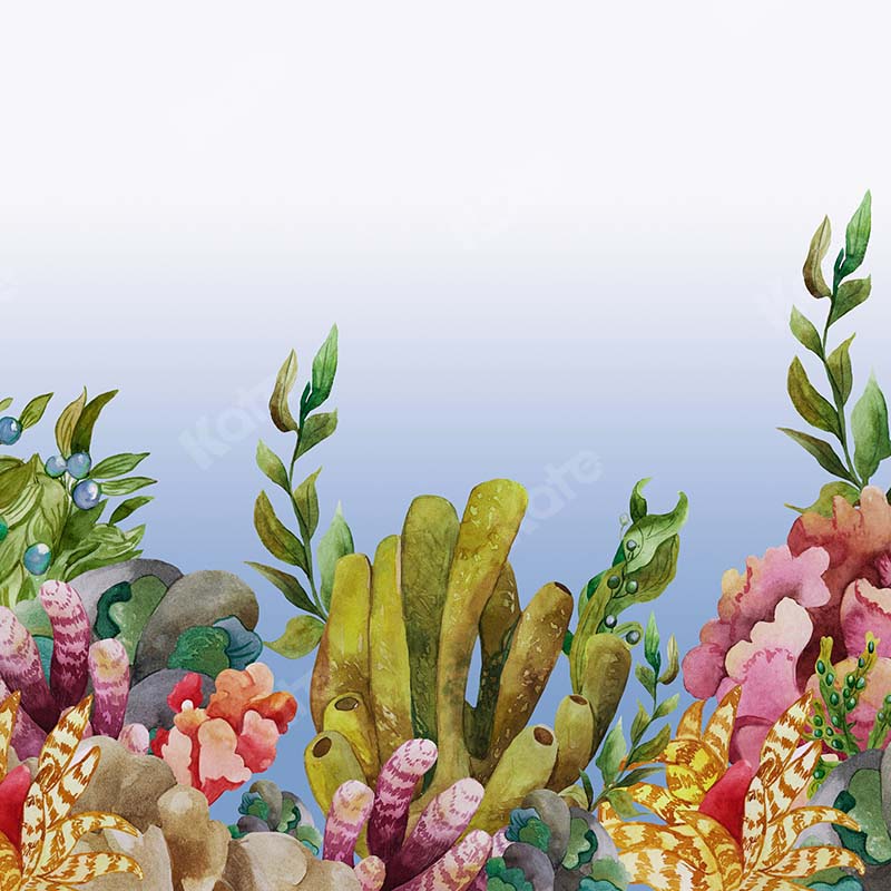 Kate 海の下の夏サンゴの魚人の背景