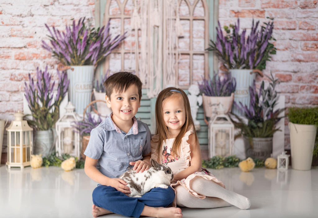 Kate 子供のための植物レンガの背景