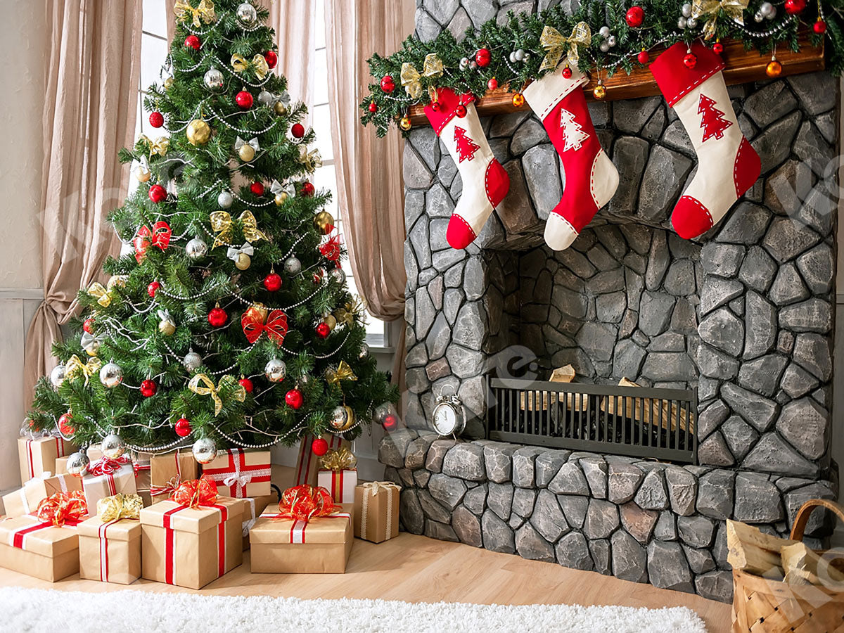 Kate写真のクリスマスツリーギフト背景によって設計された  Chain Photography