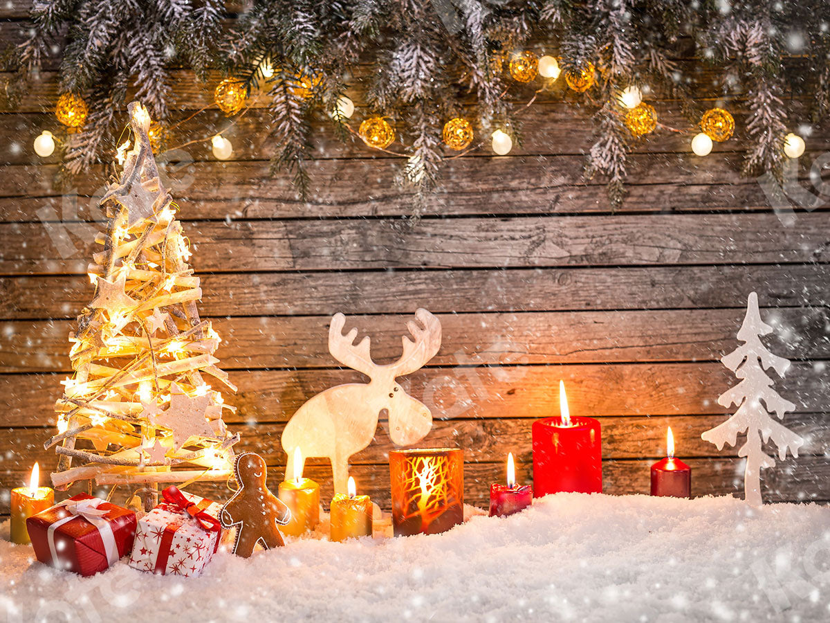 Kate キャンドル雪クリスマス背景