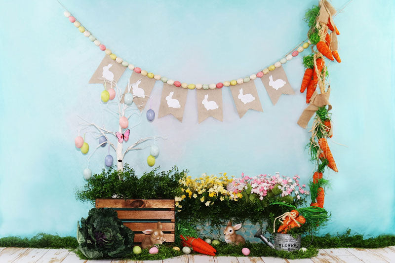 Kate 写真のためのおとぎ話の花の装飾イースターの背景