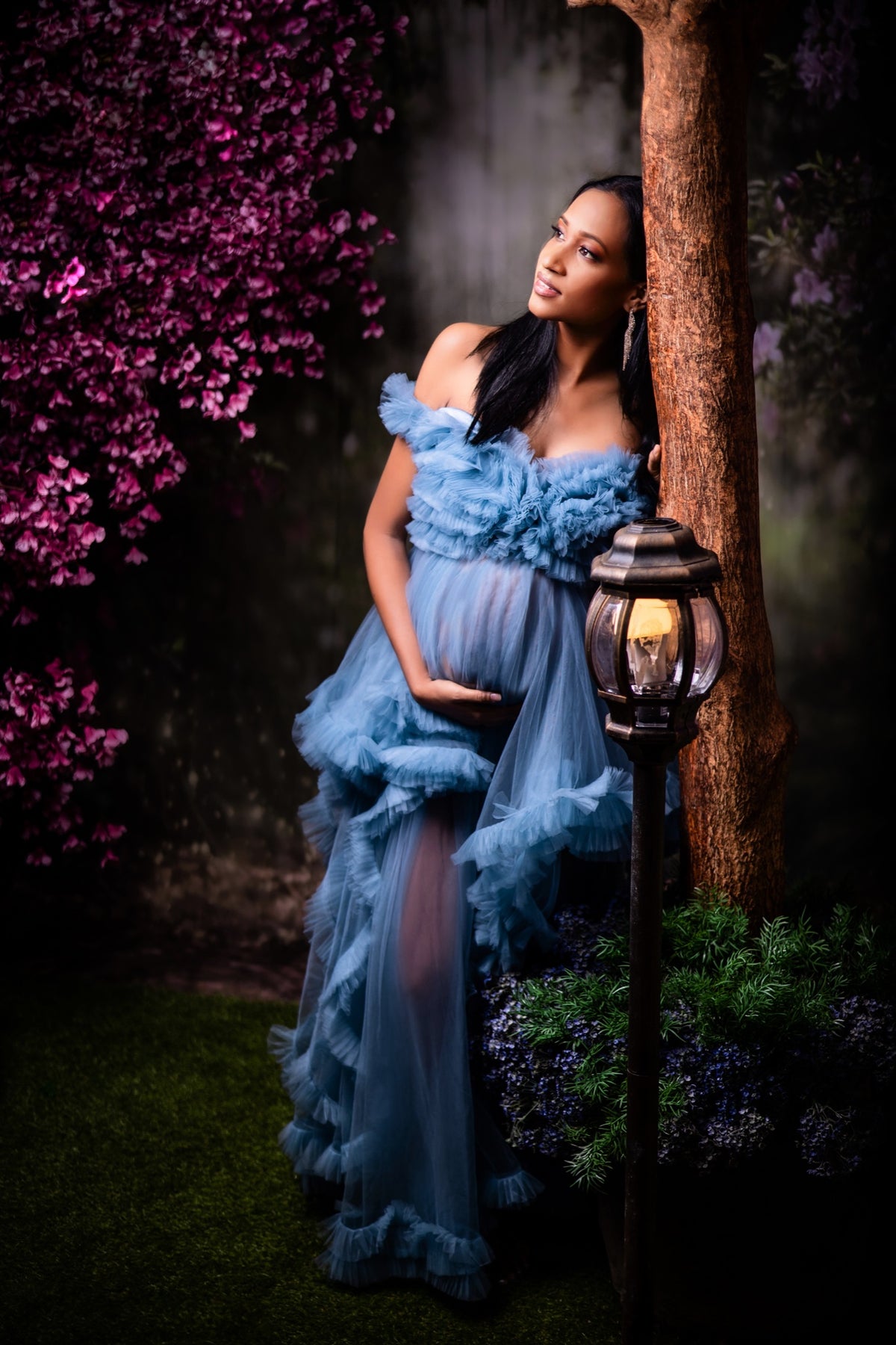 Kateピンクの花の庭の妖精ライト春の春夏背景布 写真撮影用