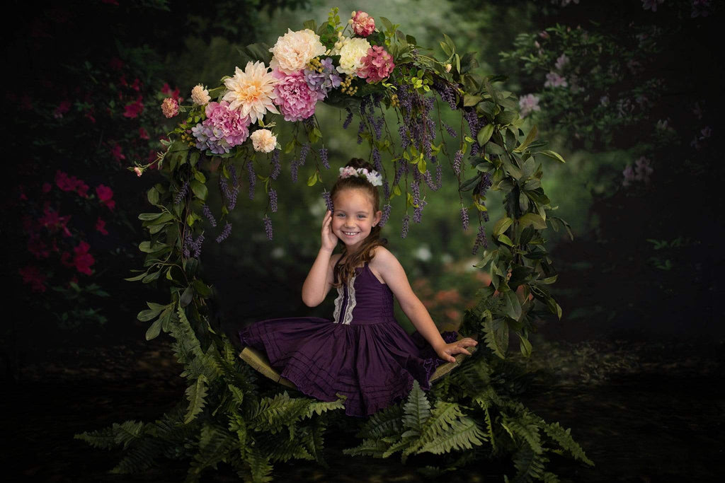 Kate ピンクの花の庭の春夏背景布 写真撮影用