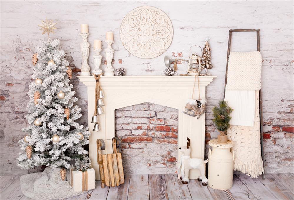 Kate クリスマスの装飾レンガの部屋の背景設計された Pine Park Collection