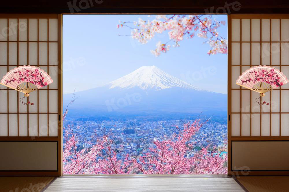 Kate七五三和室桜扇子春富士山まつり写真家のための背景布