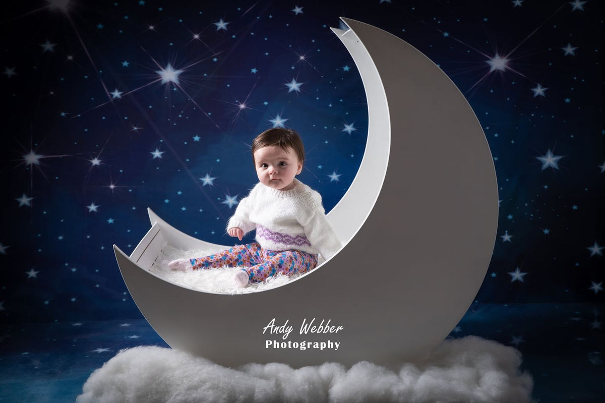 Kate子供の夜の青い空の光の星の背景