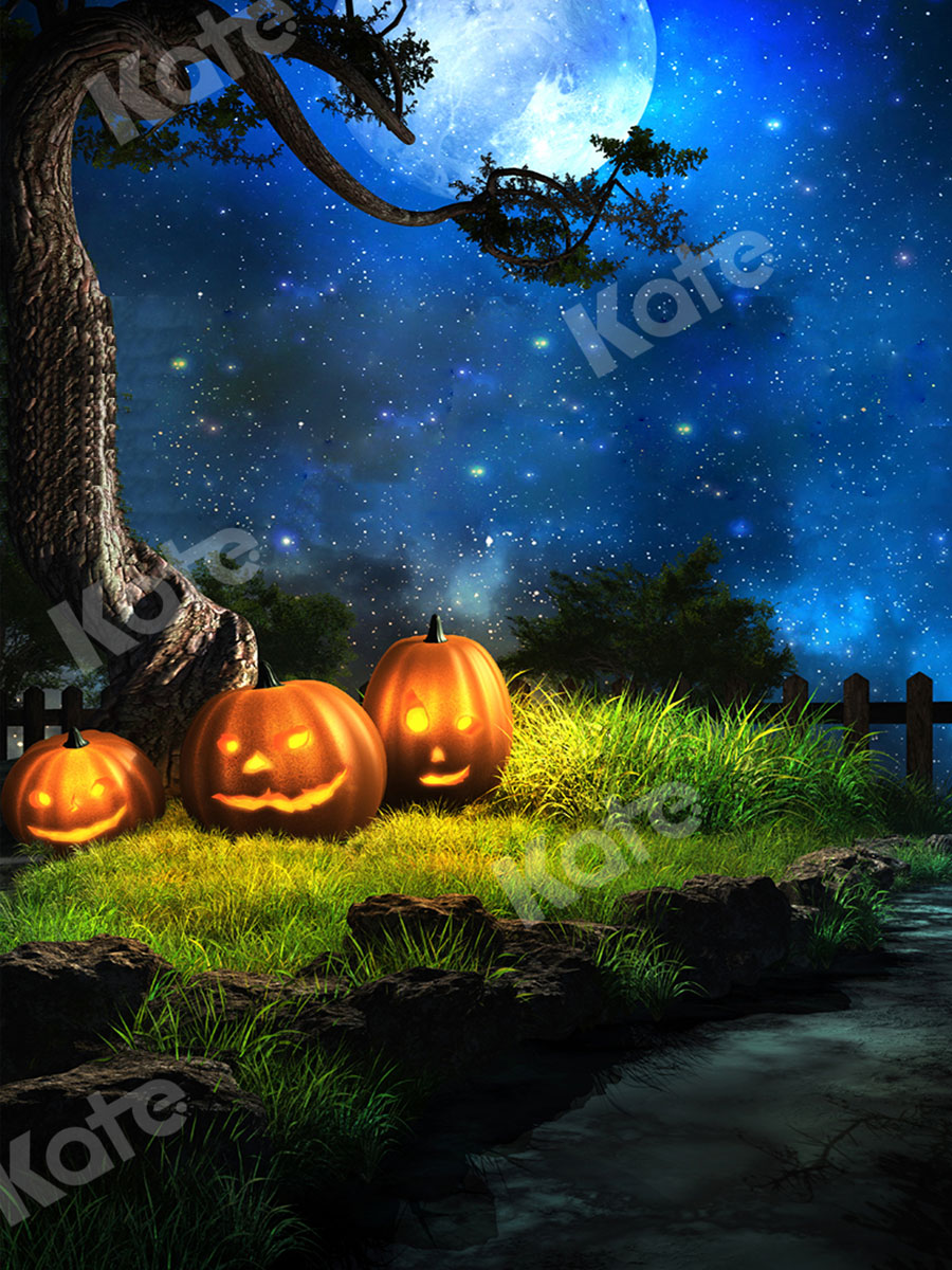Kate 写真撮影のための夜景パンプキン背景付きハロウィーン