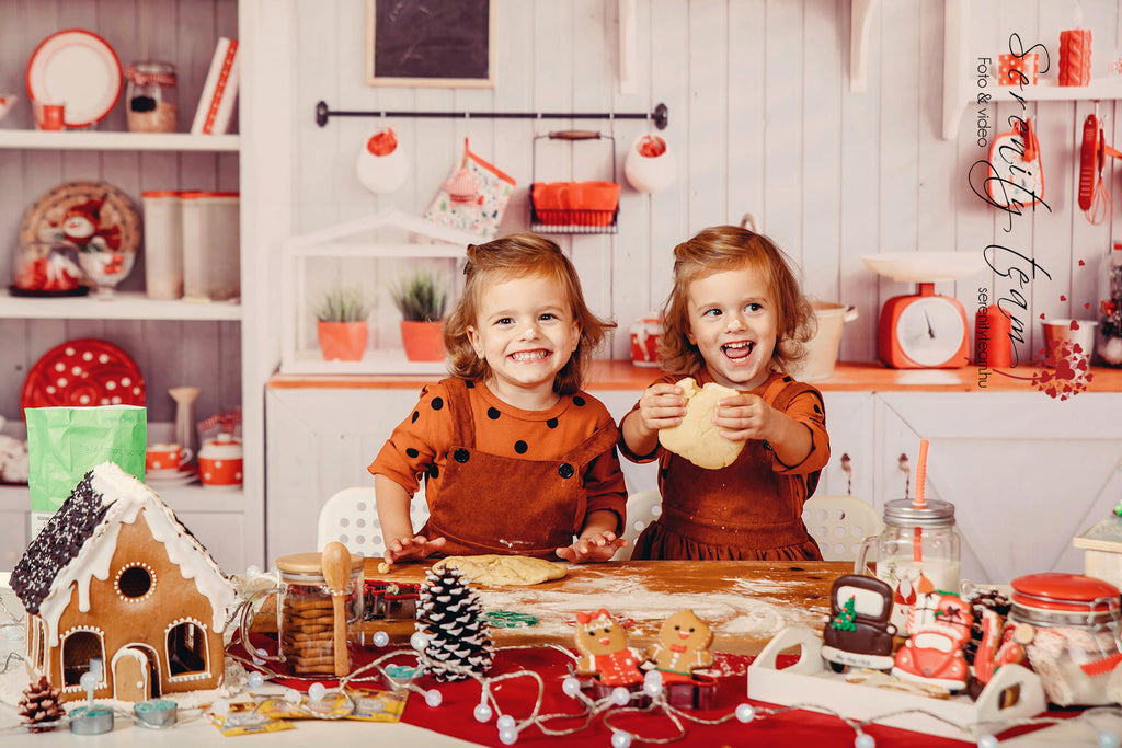 kate クリスマス白い壁のキッチンの背景布 写真撮影用