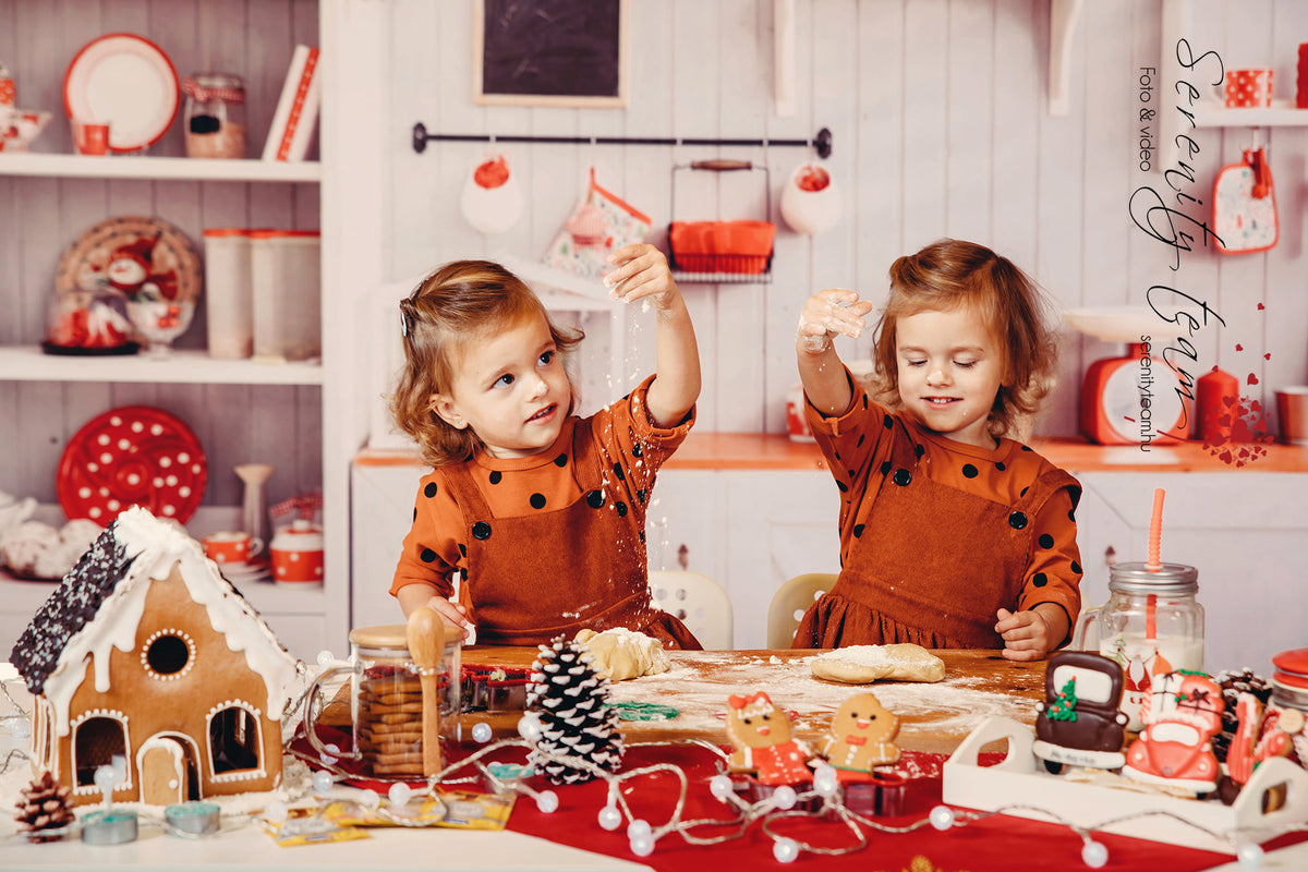 kate クリスマス白い壁のキッチンの背景布 写真撮影用