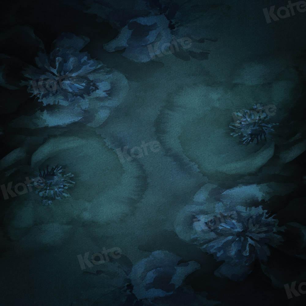 GQによって設計されたkateつのファインアートフラワー青緑色の背景