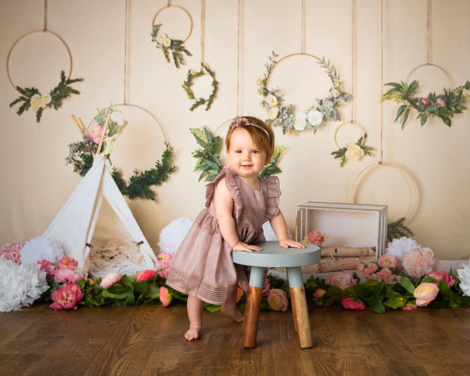 kate春の花キャンプ子供の背景布 写真撮影用
