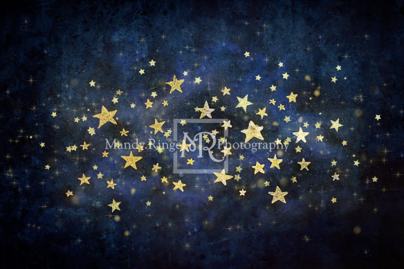 Kate 写真のための金の星の子供の背景を持つ夜空