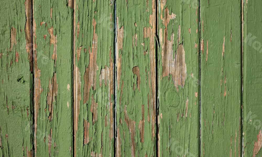 Kateヴィンテージの背景レトロな緑の木目調ラバーフロアマット