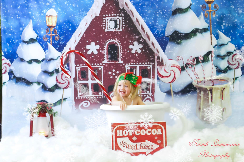 Kate クリスマスキャンディスノーキャビンの背景
