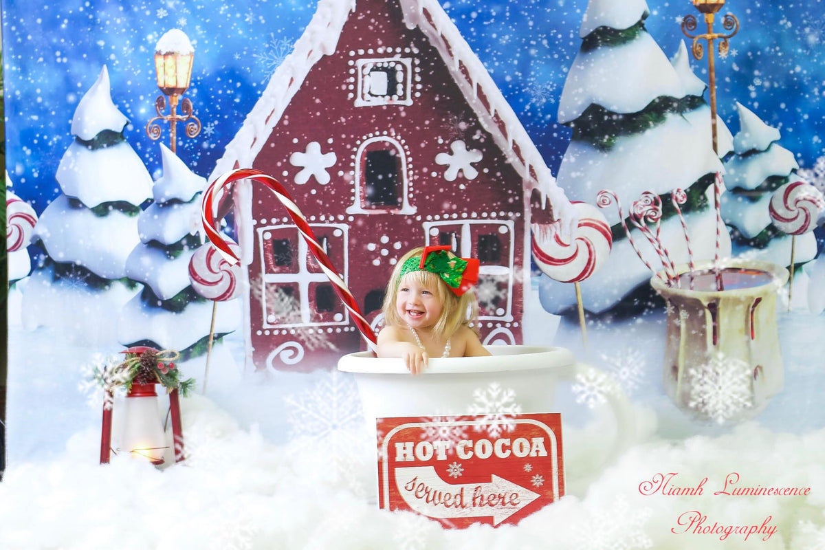 Kate クリスマスキャンディスノーキャビンの背景