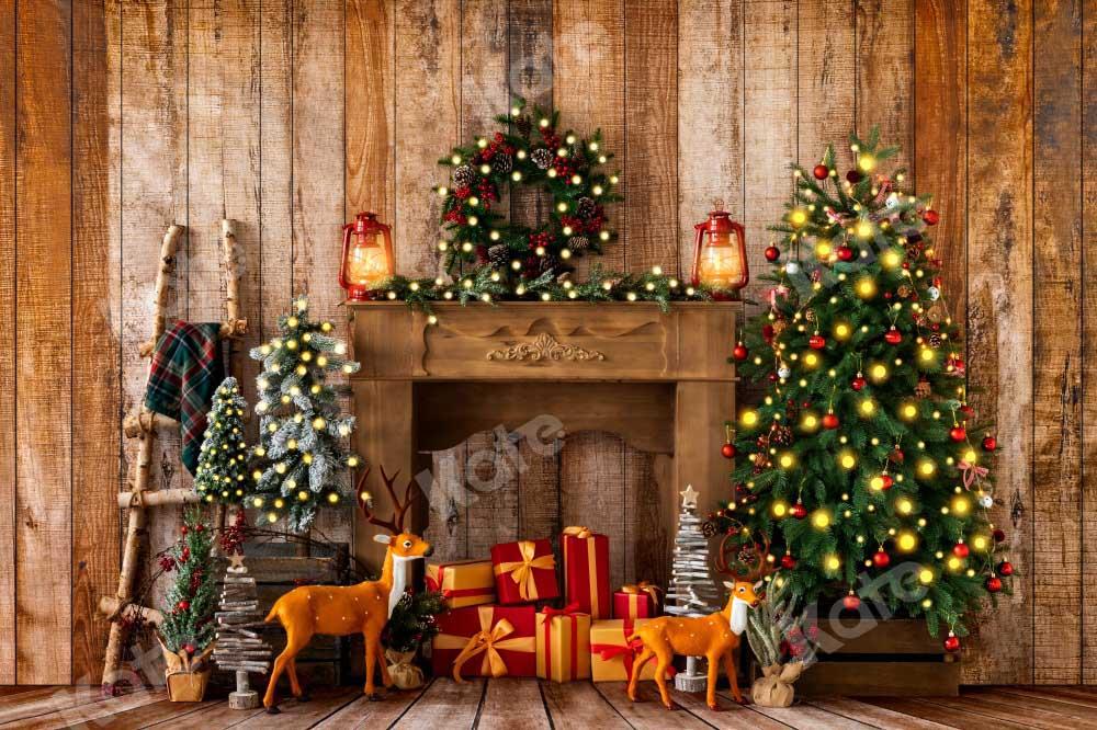 kateクリスマスプレゼントの背景リースエルク