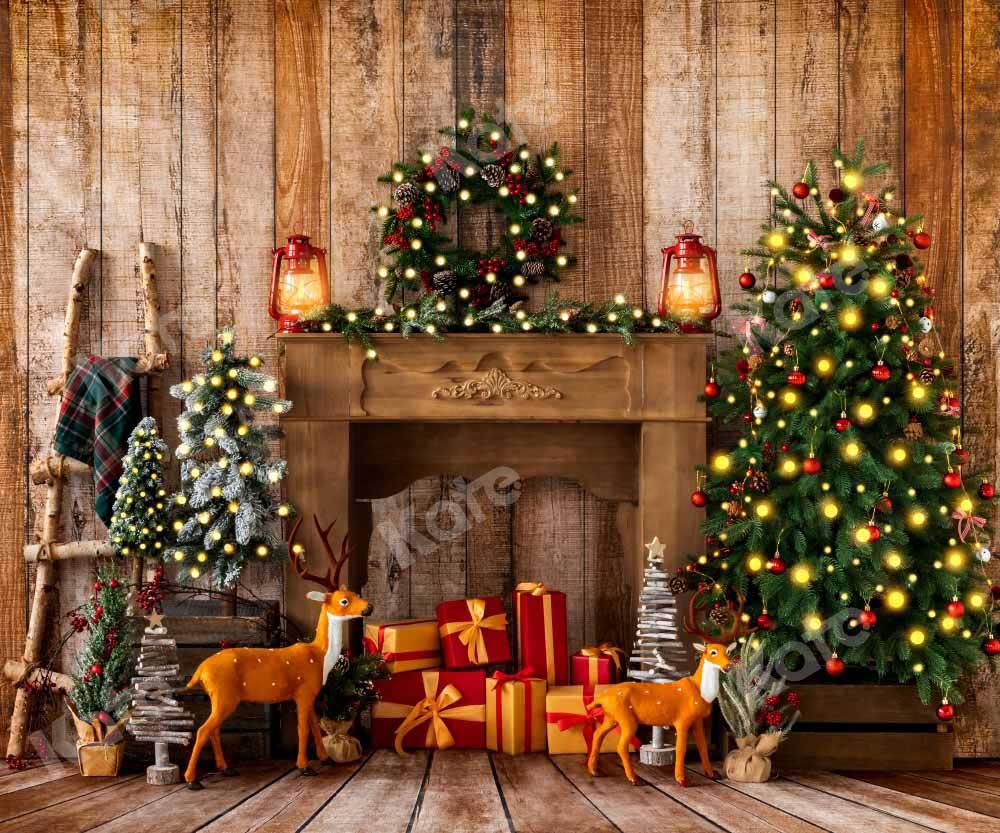 kateクリスマスプレゼントの背景リースエルク