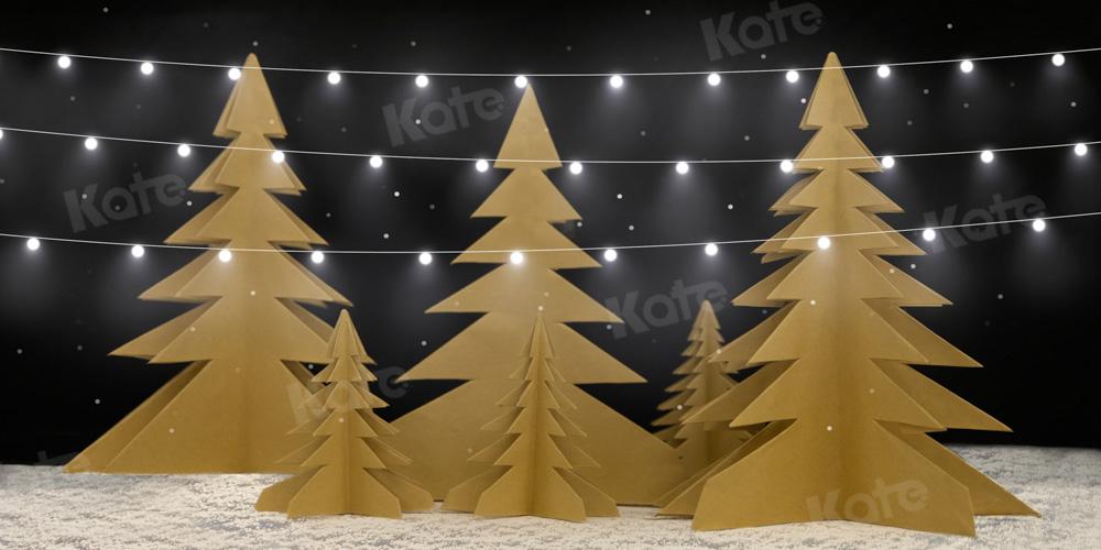 kateクリスマスツリーの背景冬の光雪の夜