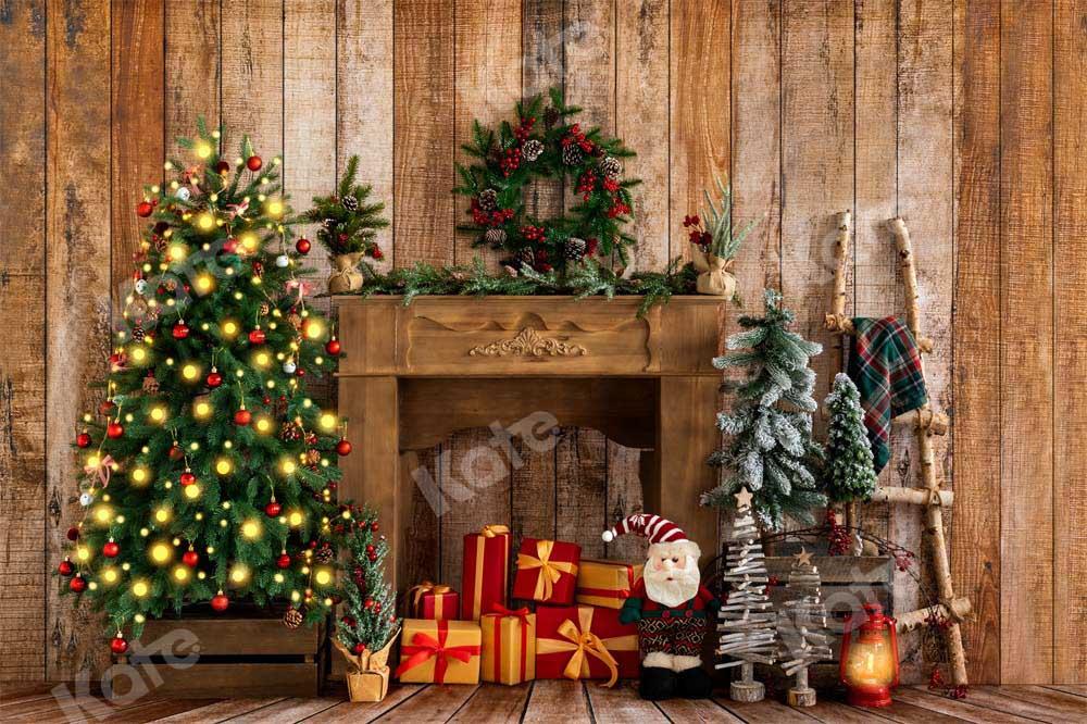 kateクリスマスギフトの背景の花輪