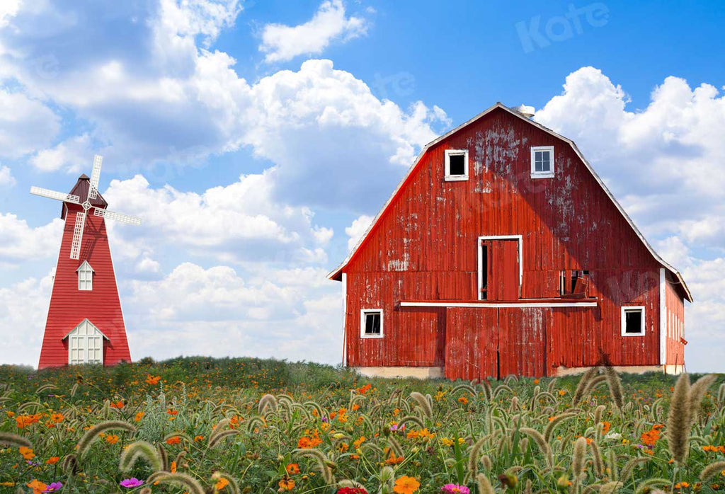 写真撮影のためのkate秋の草の背景赤い家